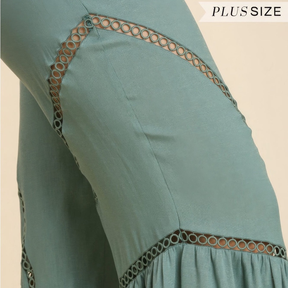 Wide Leg Lace Tape Pants - Picture 4 of 5